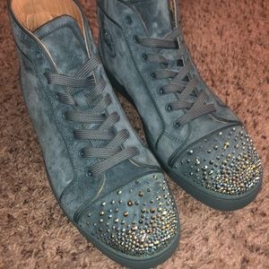 Christian Louboutin Men’s Suede Studded Sneakers